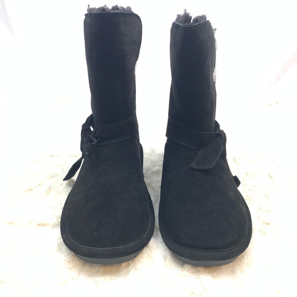 BearPaw Black Geneva Suede Boots NWT - Picture 6 of 8